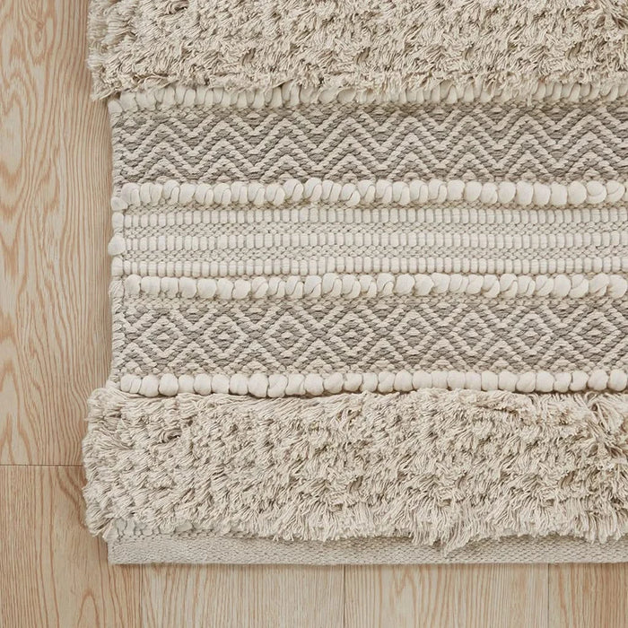 Woven Texture Stripe Bath Rug Natural 20x32' Default -DTYStore