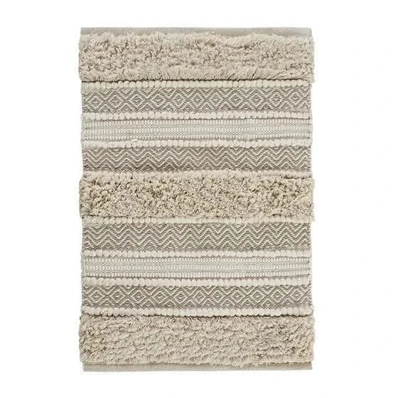 Woven Texture Stripe Bath Rug Natural 22x58' Default -DTYStore