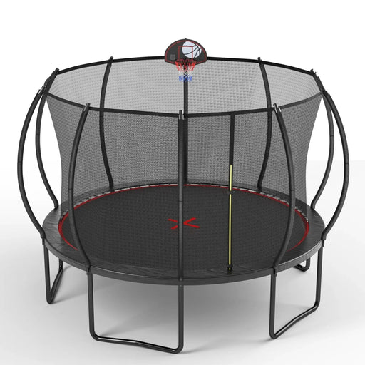 YC 12FT trampoline Pumpkin- Black Red Default -DTYStore