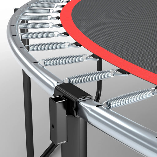 YC 12FT trampoline Pumpkin- ladder-Black Red Default -DTYStore