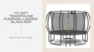 YC 12FT trampoline Pumpkin- ladder-Black Red Default -DTYStore