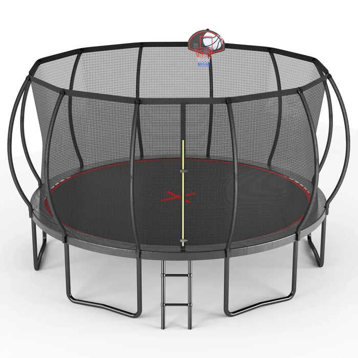 YC 14FT trampoline Pumpkin- Black Red- fframe height 90cm Default -DTYStore