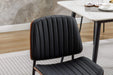 YIJIAN Dining Chairs Set of 2 Mid Century Modern Retro Faux Leather Chair with Bentwood Upholstered Seat Metal Legs Adjustable Foot for Kitchen Dining Room Chairs(BLACK) Default -DTYStore