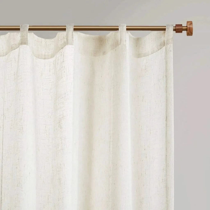 Yarn Dye Sheer Curtain Panel Pair(2 Pcs Window Panels) Default -DTYStore