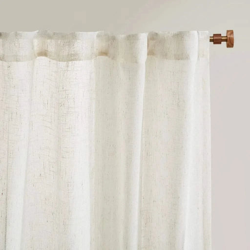 Yarn Dye Sheer Curtain Panel Pair(2 Pcs Window Panels) Default -DTYStore