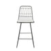 Yearning Iron Counter Stool with Water-resistant Cushion, Black and Ivory Default -DTYStore