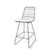Yearning Iron Counter Stool with Water-resistant Cushion, Black and Ivory Default -DTYStore