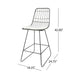 Yearning Iron Counter Stool with Water-resistant Cushion, Black and Ivory Default -DTYStore