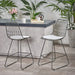 Yearning Iron Counter Stool with Water-resistant Cushion, Grey and Ivory Default -DTYStore