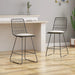 Yearning Iron Counter Stool with Water-resistant Cushion, Grey and Ivory Default -DTYStore