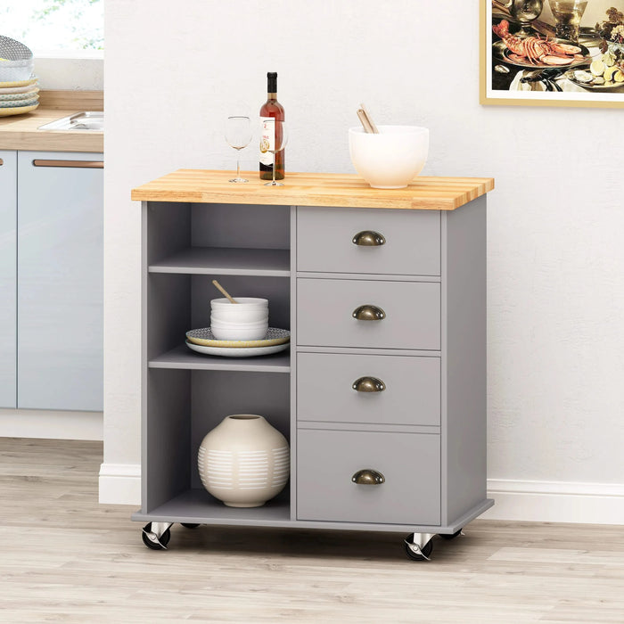 Yohaan Contemporary Kitchen Cart with Wheels Default -DTYStore