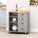Yohaan Contemporary Kitchen Cart with Wheels Default -DTYStore