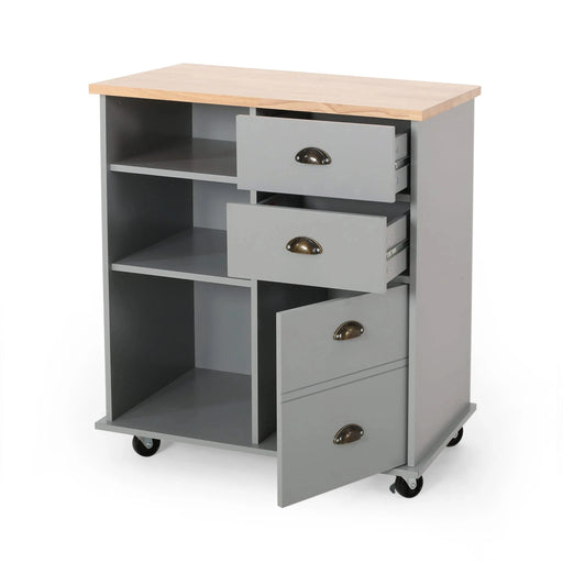 Yohaan Contemporary Kitchen Cart with Wheels Default -DTYStore