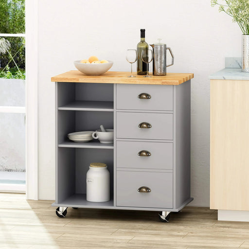 Yohaan Contemporary Kitchen Cart with Wheels Default -DTYStore
