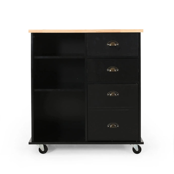 Yohaan Contemporary Kitchen Cart with Wheels Default -DTYStore