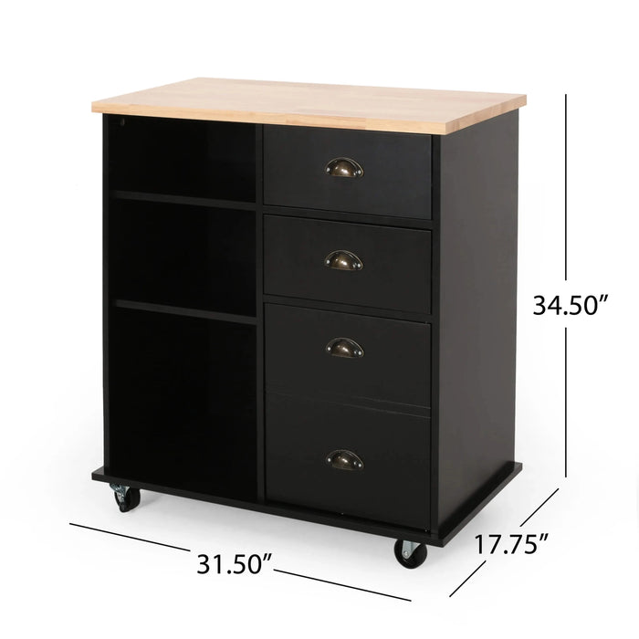 Yohaan Contemporary Kitchen Cart with Wheels Default -DTYStore