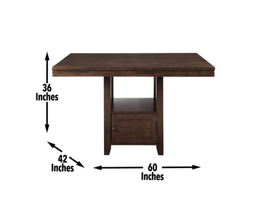 Yorktown - Counter Table - Dark Brown Default -DTYStore