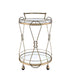 Zekera Champagne Finish Serving Cart Default -DTYStore