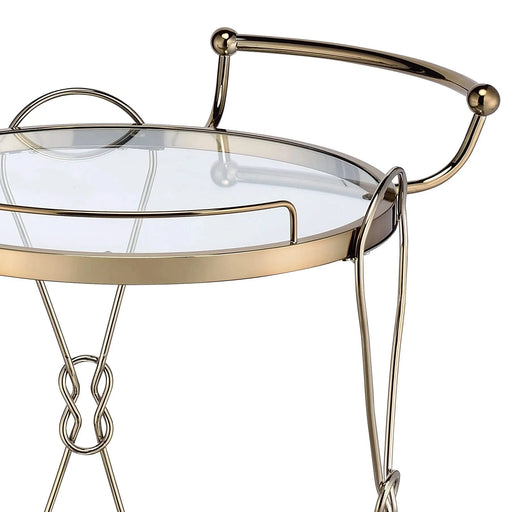 Zekera Champagne Finish Serving Cart Default -DTYStore