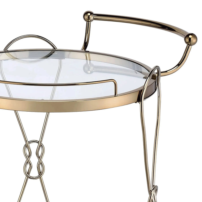 Zekera Champagne Finish Serving Cart Default -DTYStore