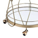 Zekera Champagne Finish Serving Cart Default -DTYStore