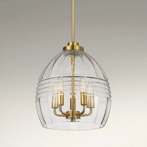 Zen Five Pendant Chain Hanging Light with Clear Glass - Satin Brass Default -DTYStore