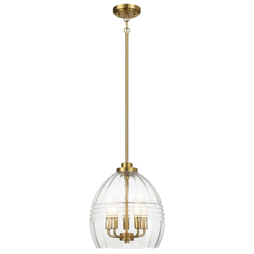 Zen Five Pendant Chain Hanging Light with Clear Glass - Satin Brass Default -DTYStore