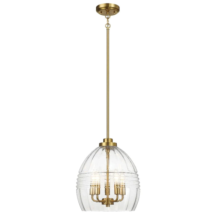 Zen Five Pendant Chain Hanging Light with Clear Glass - Satin Brass Default -DTYStore