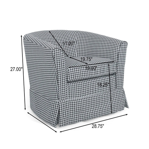 Zeniqua 27' Upholstered Swivel Chair with Loose Cover, White, Black Default -DTYStore