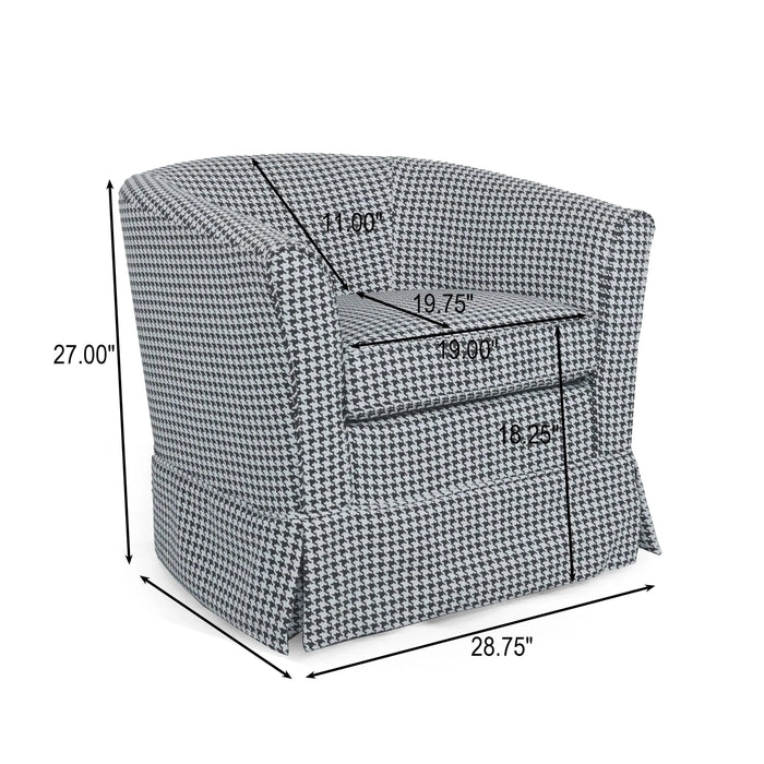 Zeniqua 27' Upholstered Swivel Chair with Loose Cover, White, Black Default -DTYStore