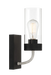 Zephyr Single Light Sconce With Clear Glass Metal Black Finish Default -DTYStore