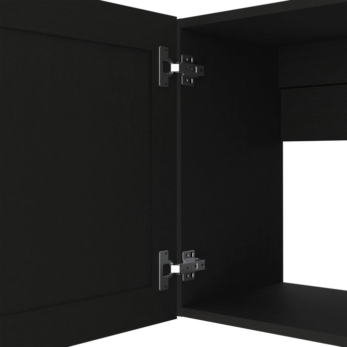 Zurich Cabinet Set, Two Shelves Black Default -DTYStore