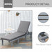 Outsunny Chaise Lounge Chair for Outdoor, Patio Recliner with 4-Position Adjustable Backrest and Cushion for Deck, Beach, Lawn and Sunbathing, Gray - DTYStore