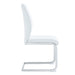 Luxury Simple Arch Chair - Set of 4 White PU Material High Resilience Dining Chair with Arched Metal Silver Leg. - DTYStore