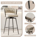 360°Swivel Bar Chairs set of 2, equipped with soft cushioned backrest counter stool, metal leg modern luxury kitchen chair, suitable for family dining, kitchen island - DTYStore