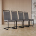 Modern Dining Chairs,PU Faux Leather High Back Upholstered Side Chair with C-shaped Tube. Black Metal Legs for Dining Room Kitchen Vanity Patio Club Guest Office Chair (Set of 4) (Grey+PU) - DTYStore