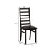 Metal Dining Chairs Set of 2, Steel Legs and PU Leather Seats, High Back Armless Dining Chairs, for Kitchen, Living Room, Black