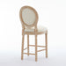 Solid Wood Bar stools Set of 2, Classic French Country Wooden Barstools with Upholstered Seating - DTYStore