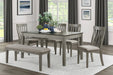 Dining Room Furniture Side Chairs 2pc Set Wire Brushed Light Gray Finish Vertical Slat Back Design Wooden Chairs Set - DTYStore