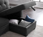 Upholstered Pull out Sectional Sofa with Chaise - DTYStore
