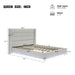 Queen Size Platform Bed with LED light, Greige