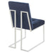 Blue and Chrome Tufted Back Dining Chair (Set of 2) - DTYStore