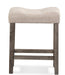 Sora Button Tufted Counter Height Saddle Stool, Set of 2, Taupe - DTYStore