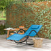 Outsunny Rocking Chair, Zero Gravity Patio Chaise Sun Lounger, Outdoor Rocker, UV Water Resistant, Pillow for Sunbathing, Lawn, Garden or Pool, Light Blue - DTYStore