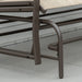 Outsunny Outdoor Glider Bench with Center Table, Metal Frame Patio Loveseat with Breathable Mesh Fabric and Armrests for Backyard Garden Porch, Brown - DTYStore
