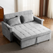 56.9" Loveseat Sofa Pull-out Sofa Bed Sleeper Sofa with a Reversible Backrest Cushion, Side Pockets, Two USB Ports and a Phone Holder for Living Room, Grey - DTYStore