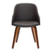Bacci Mid-Century Modern Dining/Accent Chair in Walnut Wood and Brown Faux Leather by LumiSource - DTYStore