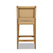 Pierre 26' Farmhouse Saddle Kitchen Island Counter Stool with Back, Sunkissed Beige Leather & Natural Wood - DTYStore