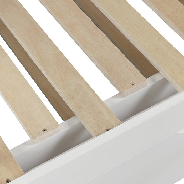 Extending Daybed with Trundle, Wooden Daybed with Trundle, White - DTYStore