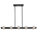 Rectangle Chandelier for Dining Room, 8-Light Black Farmhouse Linear Pendant Light Fixture, Modern Crystal Hanging Lighting Chandelier for Lobby, Kitchen, Bedroom, Living Room, Conference Room, Home